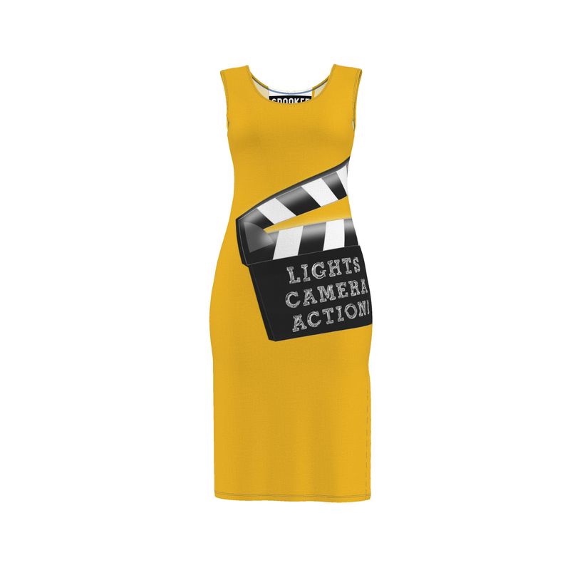 Lights, Camera, Action Bodycon Dress. Glorious Gold.