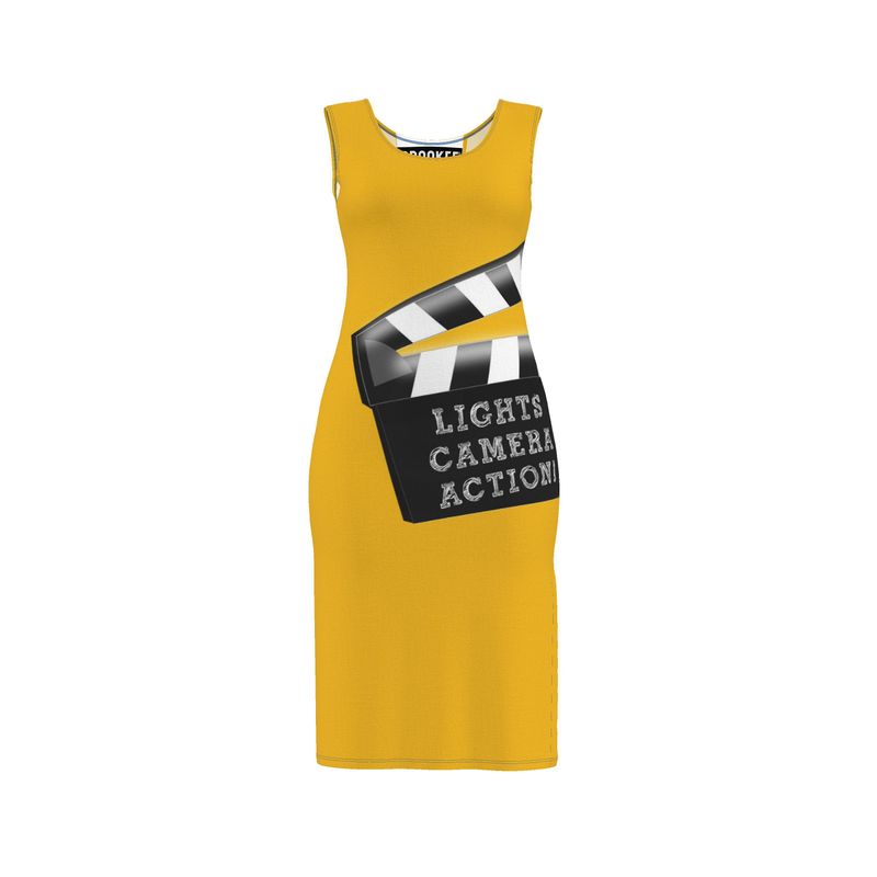 Lights, Camera, Action Bodycon Dress. Glorious Gold.