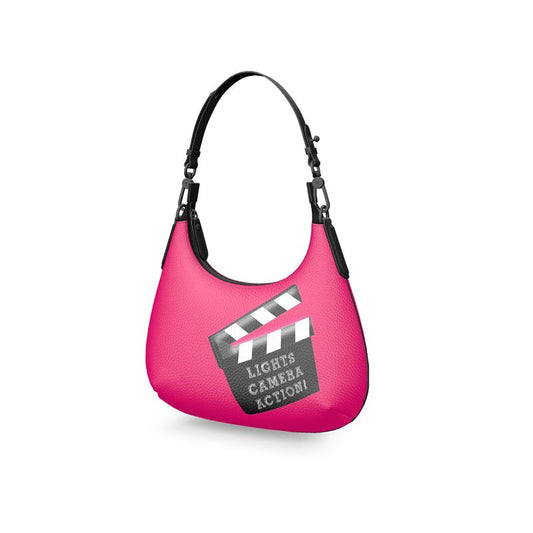 Lights, Camera, Action! Mini Curve Bag. Fabulous Fuchsia.