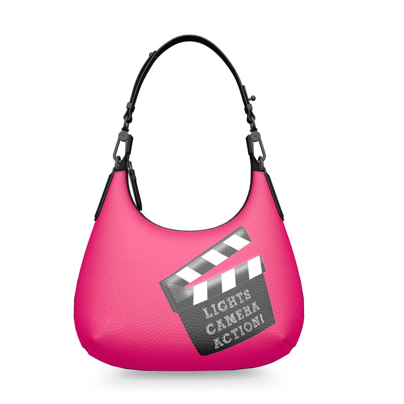 Lights, Camera, Action! Mini Curve Bag. Fabulous Fuchsia.