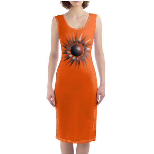 She-Warrior Bodycon Dress (Tribal Orange)